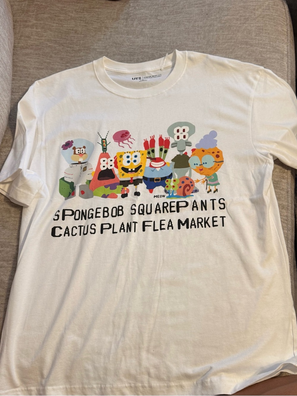 Uniqlo Men’s White SpongeBob SquarePants Graphic Tee